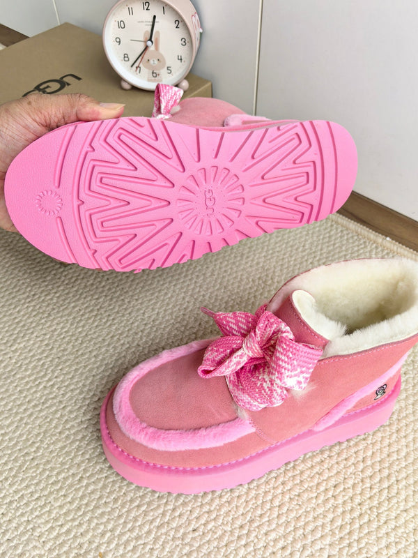 UGG Dopamine Snow Boots PInk Wool Suede 512871
