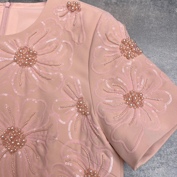 VT 26s Sequin Embroidery Sleeve Dress Cotton Polyester Fiber 400527