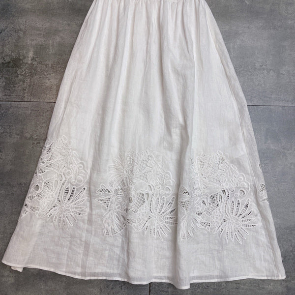 Max Mar 26s Maxi Dress White Linen 400510
