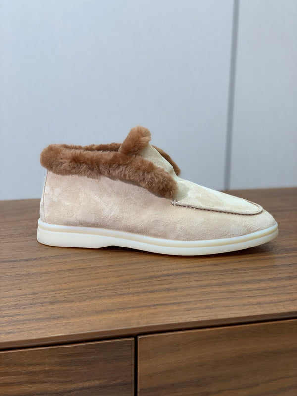 LP Open Walk Ankle Boot Light Lemon Brown Fur Suede 550900