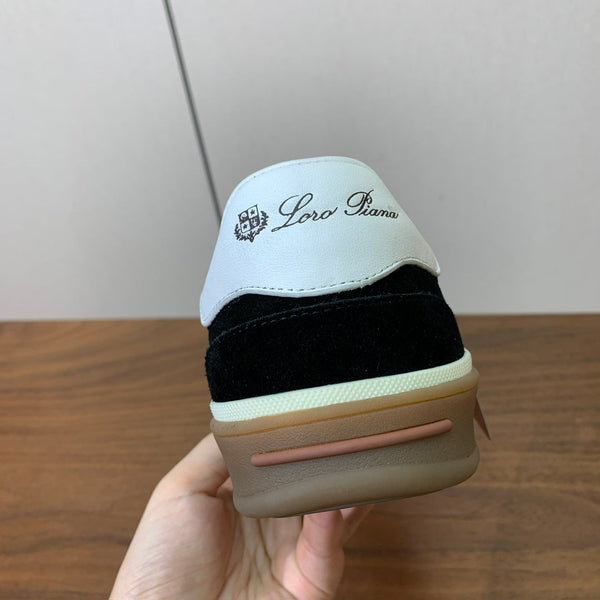 LP Kid's Tennis Walk Sneaker Black Suede Calfskin 585748
