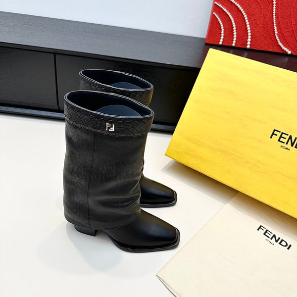 Fendi Ankle Boots Black Calfskin 472690