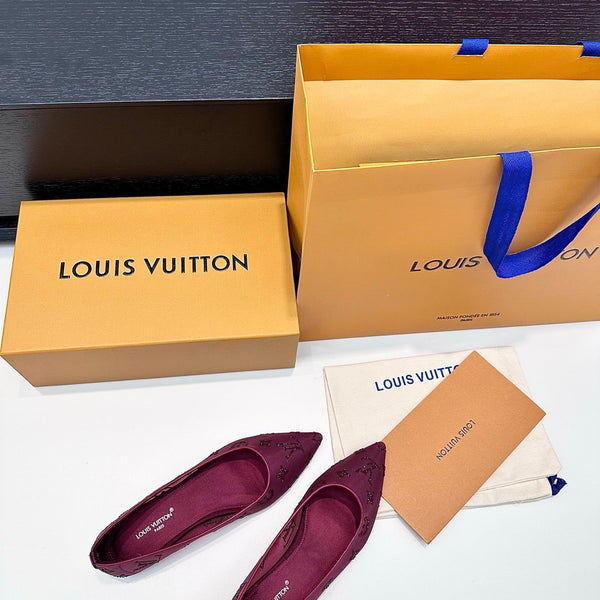 LV GALA High Heels Series Shoes Mulberry Mesh 542216