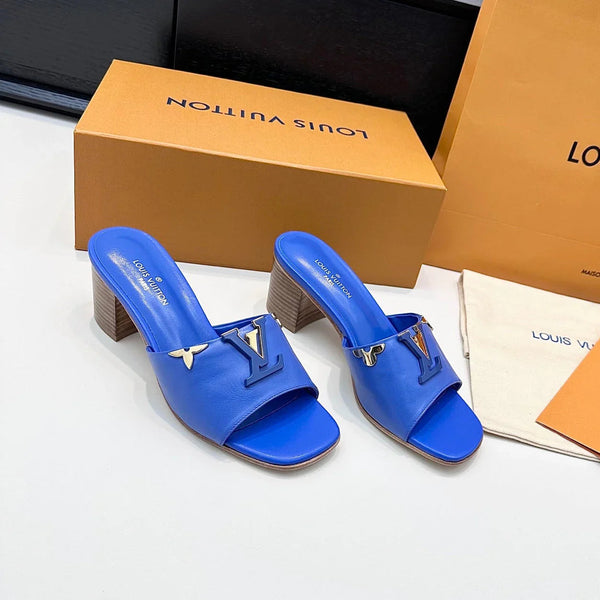 LV 26s High Heels 65 Sandals Cobalt Blue Calfskin 622402