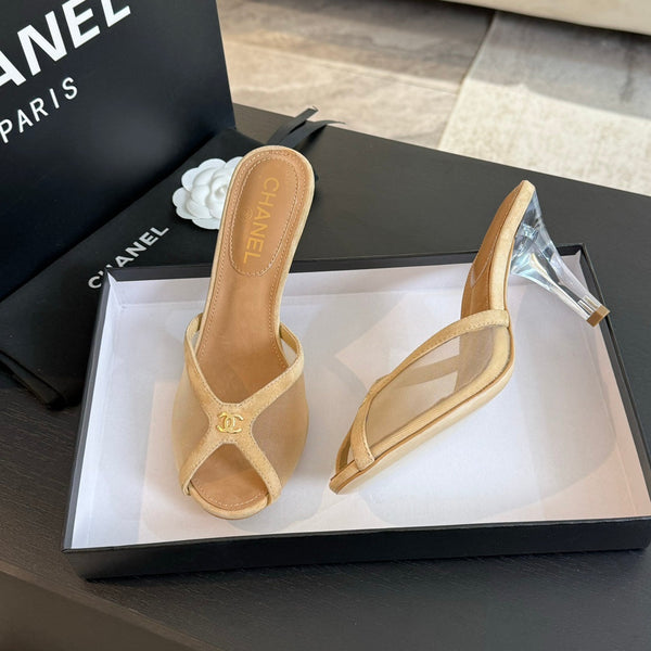 CC 26s Sandal 7cm Beige Mesh Lambskin 700615