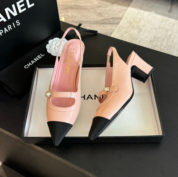 Double C WOMEN'S Slingback SPIRIT TOE Light Pink Lambskin
