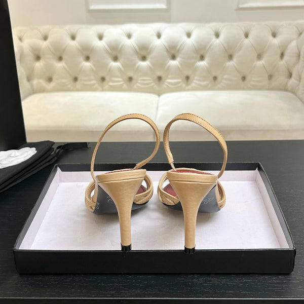 CC Métiers d’art 26s Sandal 6cm Beige Leather 847255