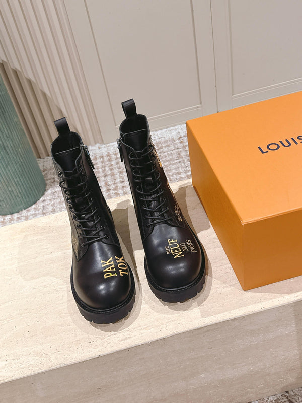 LV 25 Short Boots Black Cowhide 576921