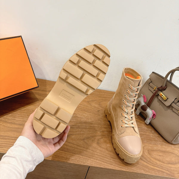 HM 26S Fresh Ankle Boots 4cm Light Beige Suede 110599