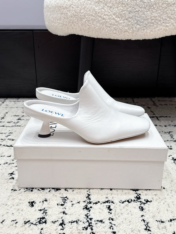 Loew Emily Mule White Lambskin 880824
