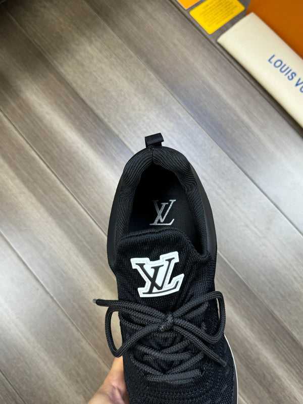 LV SNEAKERS IN BLACK MESH BREATHABLE FABRIC AND CALFSKIN