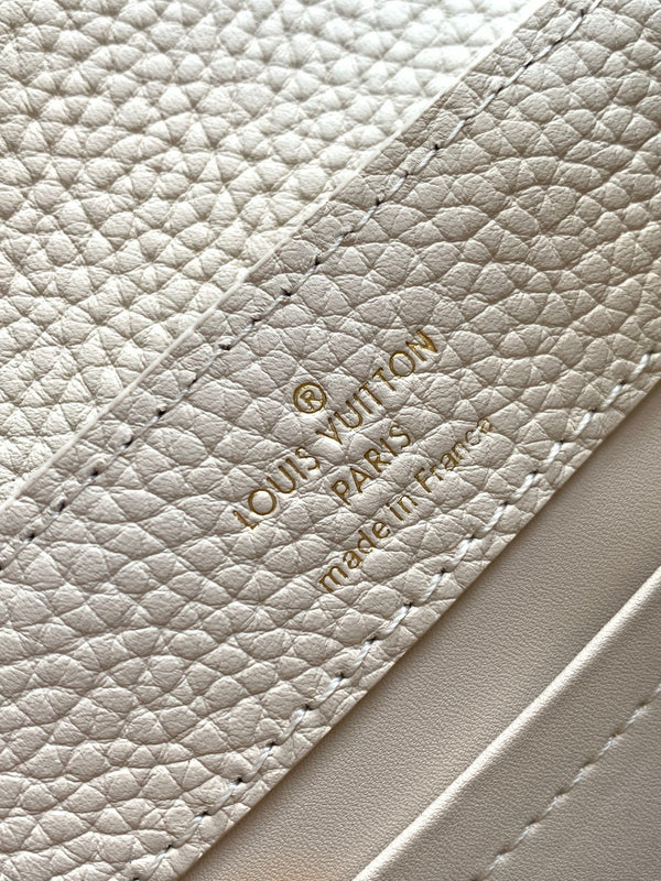 LV Capucine Mini Bag 21cm Vanilla Cotton Canvas Embroidered Pattern GHW
