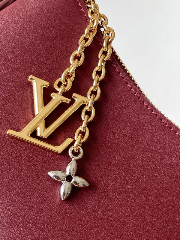 LV M25650 Pochette LV Bloom with Charm 23cm Red Calfskin GHW