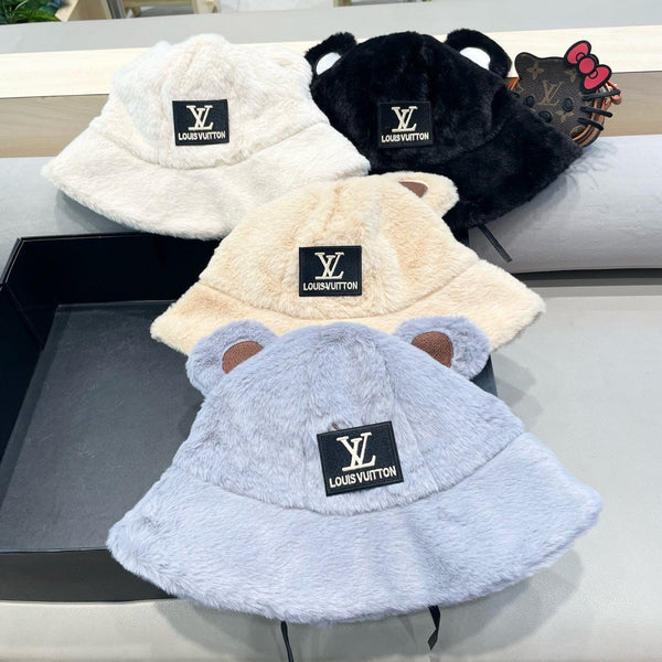 BUCKET HAT IN BLACK WOOL AND LAMB FUR 434939