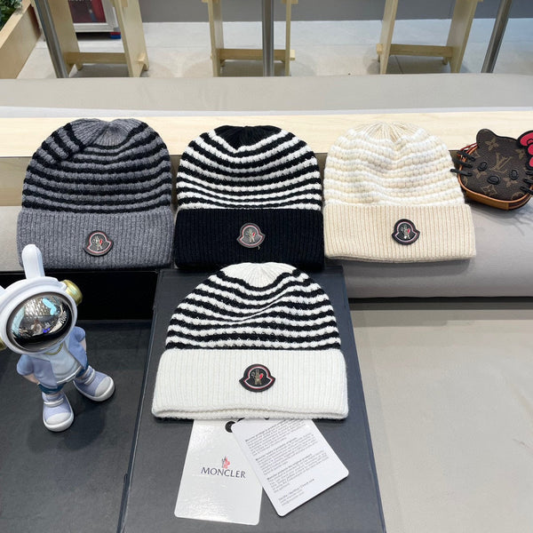 BEANIE HAT IN STELL BLACK MIX WHITE CASHMERE 436730