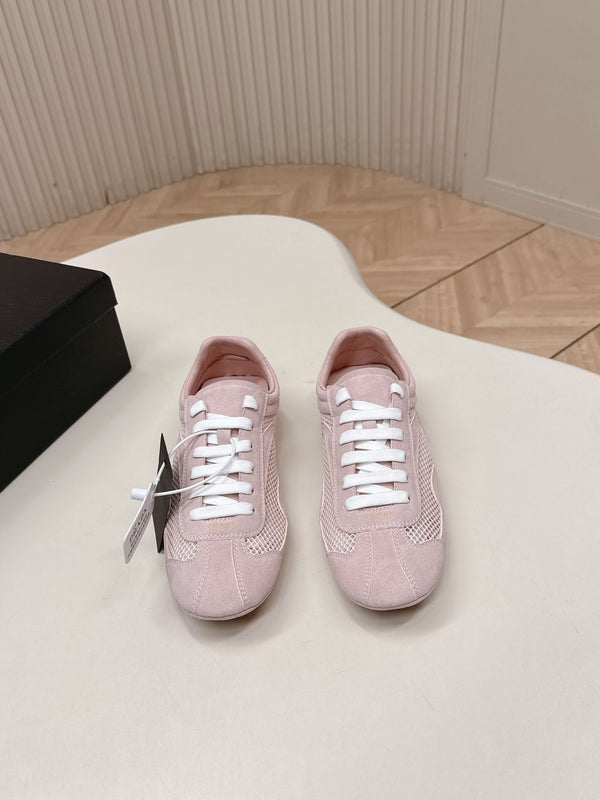 Prada 26ss German Training Light Pink Suede Mesh 644217