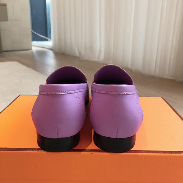Paris Loafer Crocodile Pattern Purple Calfskin With Silver Signature Buckle 734375