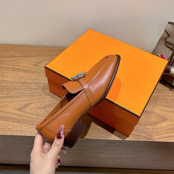 HM Impact Loafers Caramel Cowhide Sliver Hardware 526180