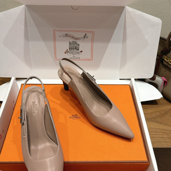 HM Lover Pump 80mm Beige Galet Calfskin 429026