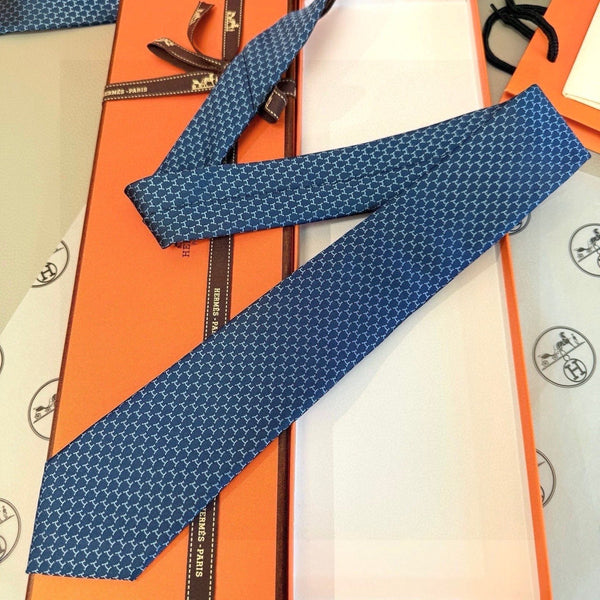 HM Hilario Tie Blue Twill Silk 210002