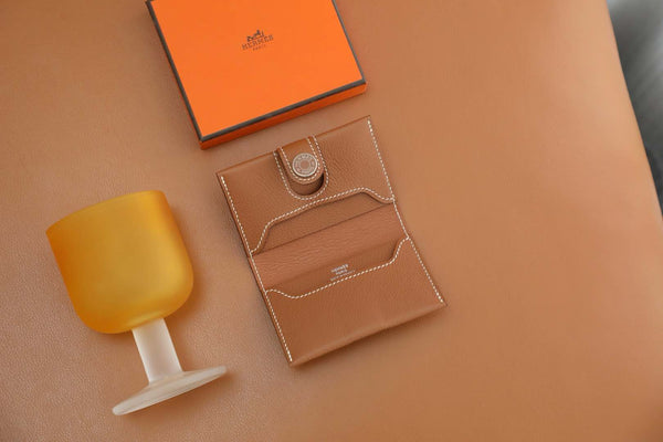 HM R.M.S Card Holder Brown Togo Leather 284473