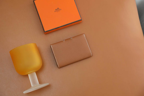 HM R.M.S Card Holder Brown Togo Leather 284473