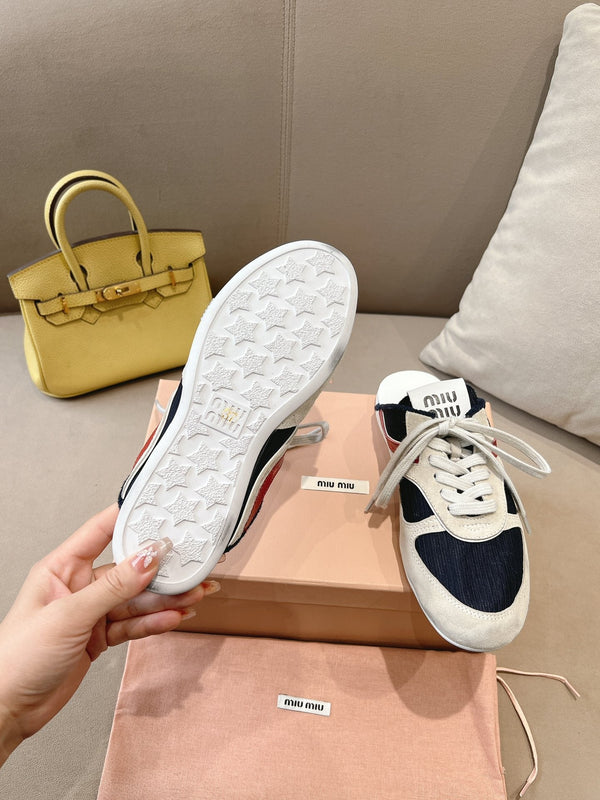 Miu x NB 530 SL Mules Black Grey Mesh Suede 642507