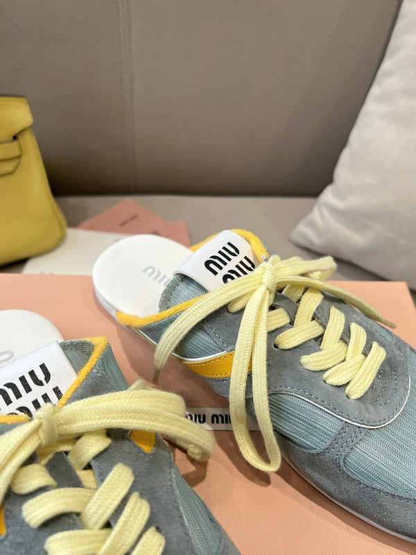 Miu x NB 530 SL Mules Teal Green Grey Mesh Suede 642508