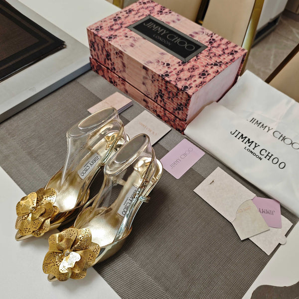 JC Mimmi Pumps 5cm Gold Metallic Leather 900903