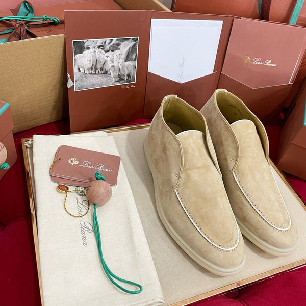 LP Open Walk Ankle Boot In Beige Mix White Suede 978052