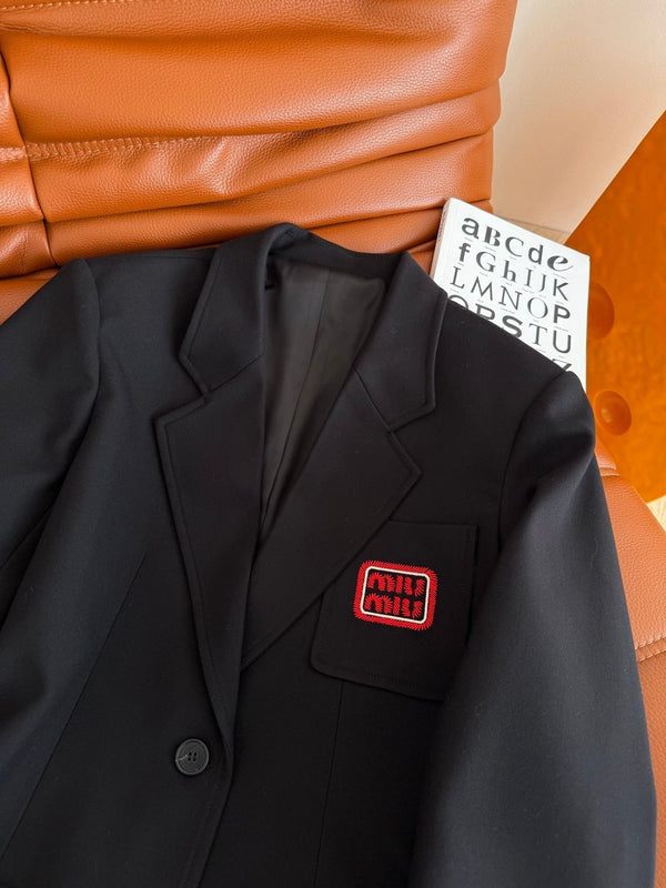 Miu Miu 25 Suit Jacket Black Wool Polyester