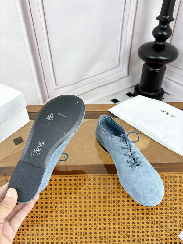 TR Deep Mouth Slip-on Loafers Blue Grey Suede 931973