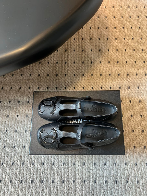 CC 26s Ligne Cambon Mary Jane Flats Black Lambskin 984335
