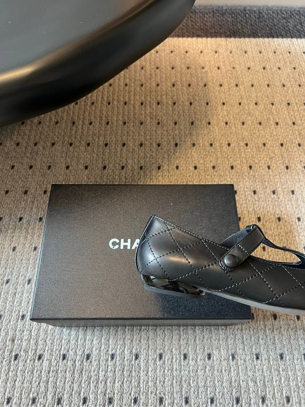 CC 26s Ligne Cambon Mary Jane Flats Black Lambskin 984335