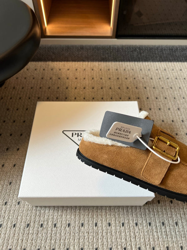 Prad 26s Clogs Brown Suede Shearling 971694