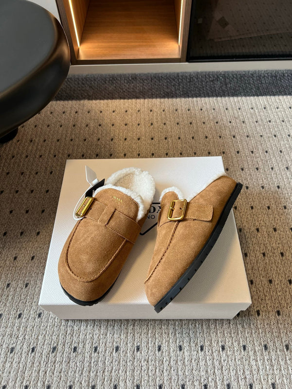Prad 26s Clogs Brown Suede Shearling 971694