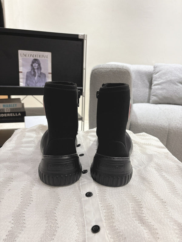 CD Ankle Boots Black Elastic Fabric