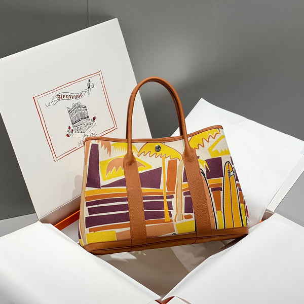 HM Garden Party 36 Multicolor Canvas and Negonda Calfskin 243397