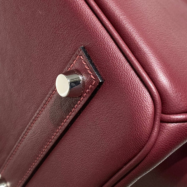 HM Shoulder Birkin 29 Wine Red Brown Leather 222339