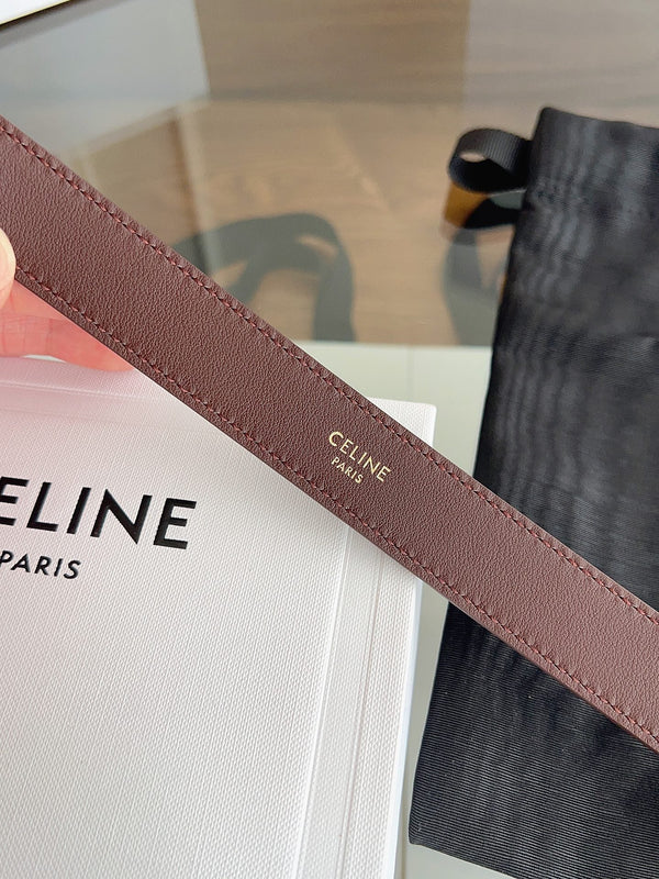 CL Gold 25mm Triomphe Metal Ring Brown Suede 616259