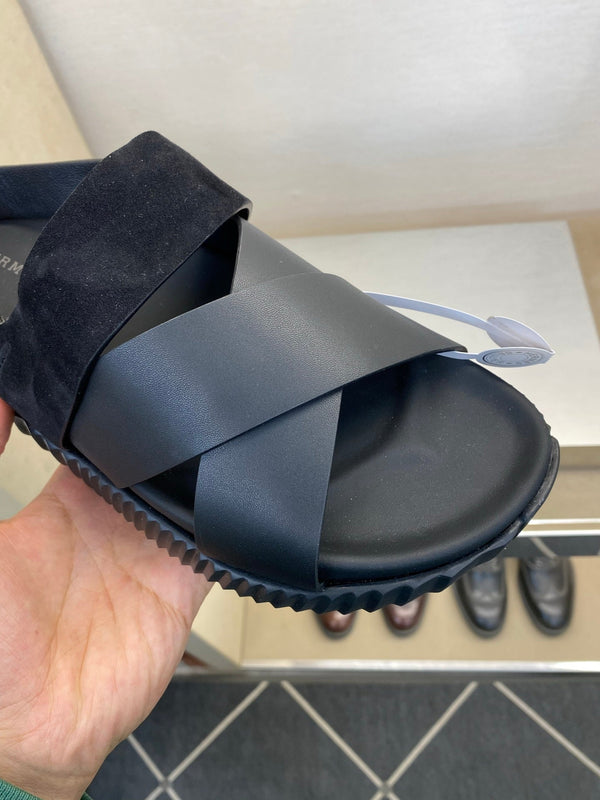 HM Men's Electric Sandals Black Suede Calfskin 602591
