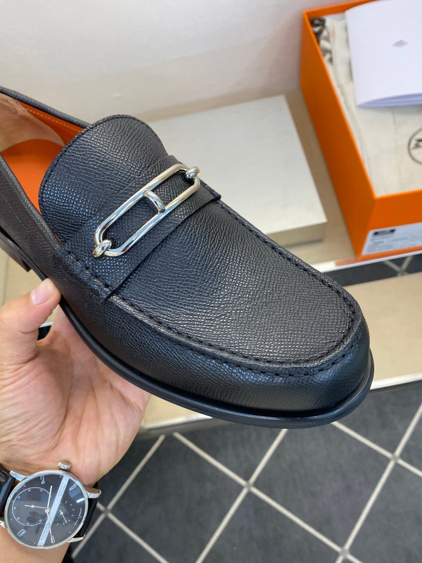 HM Men's Colette Loafer Black Embossed Calfskin 680421