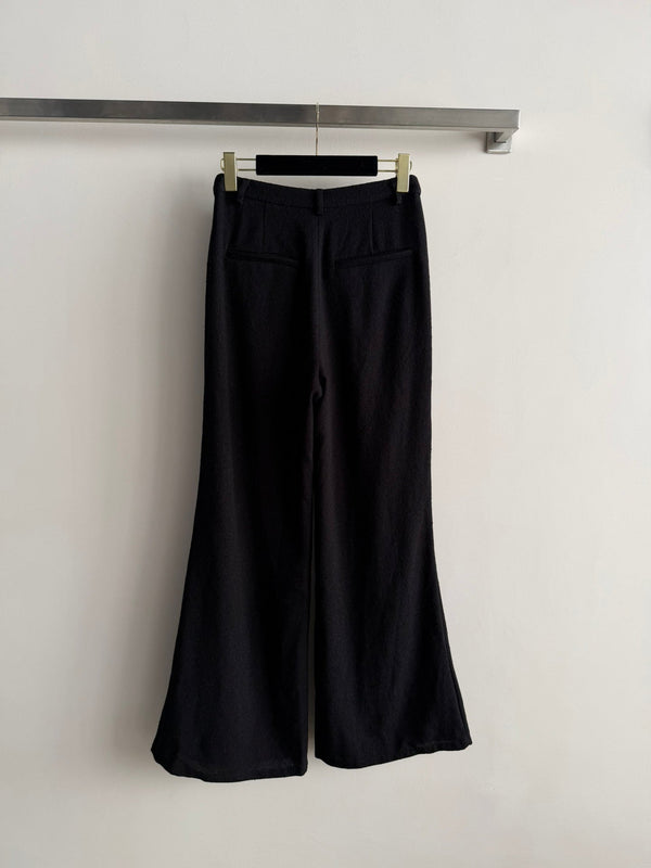 CC 26s Flared Trousers Black Wool Viscose 338888