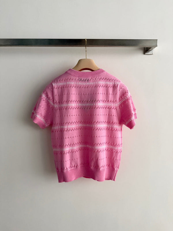 Miu 26s Pullover Pink Knit 363760