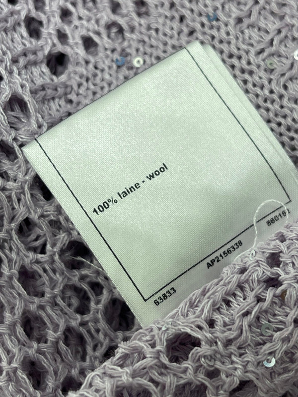 CC 26s Hollow-Out Crochet Knit Long-Sleeved Top Wool 406546