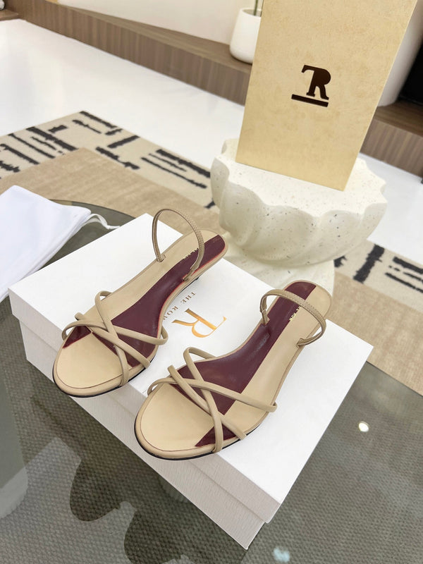 TR 26s Strappy Sandals Beige Burgundy Lambskin 997832