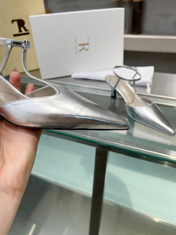 TR 26s Pointed-Toe Slingbacks Sliver Lambskin 997833