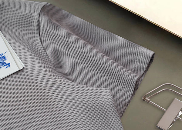 Burberry Men Check Colla Polo Shirt Grey Cotton