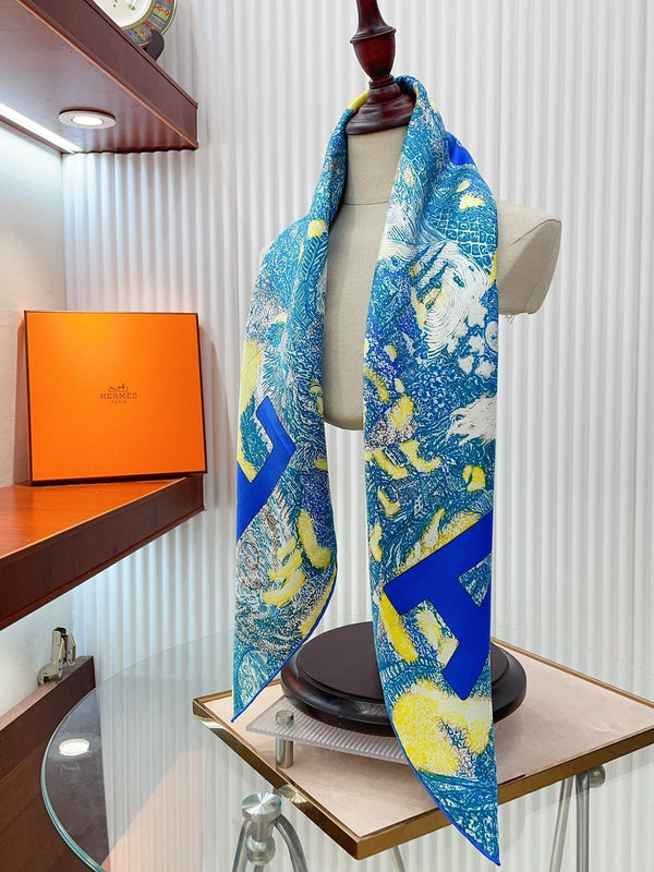 Eleftheria Scarf 90 CM In Colorful Silk Twill 193834