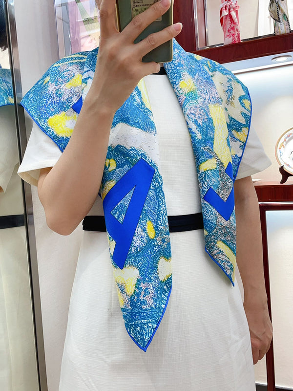 Eleftheria Scarf 90 CM In Colorful Silk Twill 193834